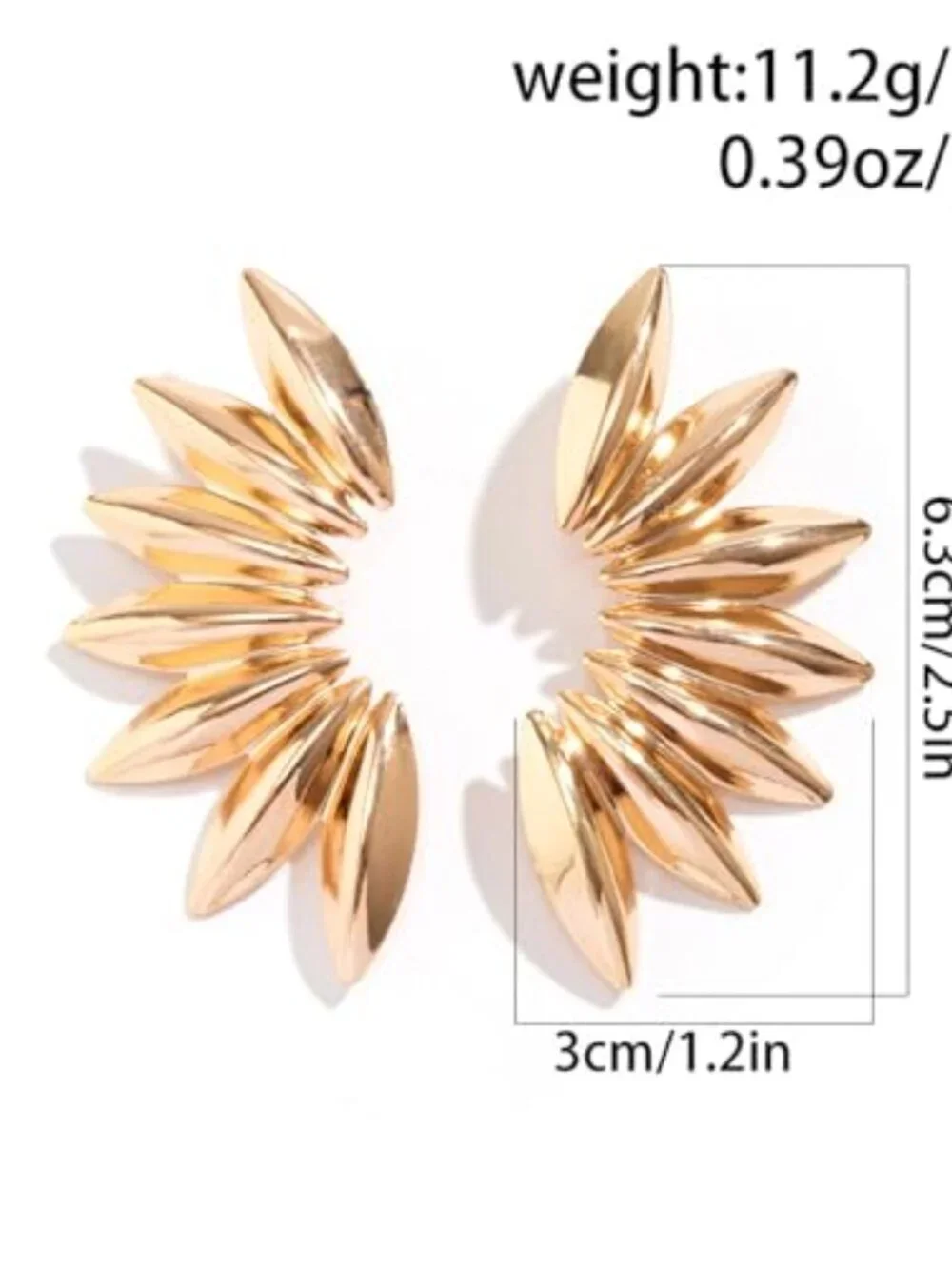 Petal Earrings For Women,Gold Statement Earring Vintage Exaggerated‎